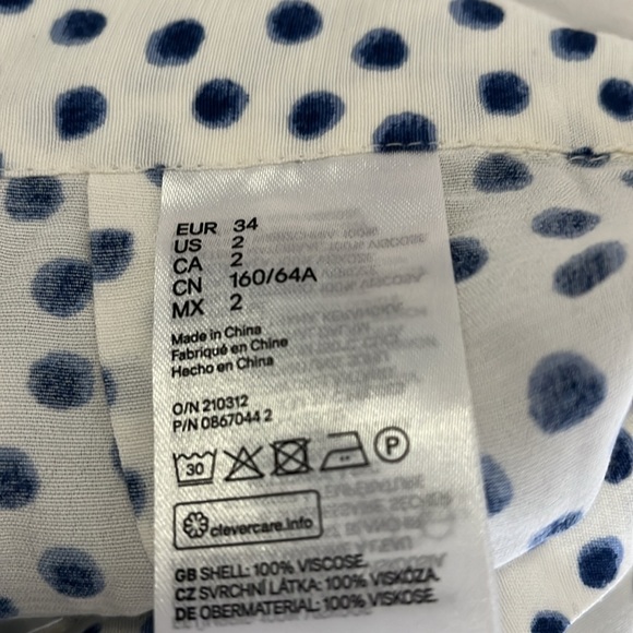 Blue polkadot maxi skirt with slits - Picture 3 of 3